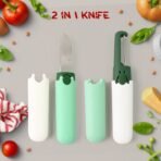 2-in-1 Multifunctional Knife Peeler: Fruit and Vegetable Cutting Knife with Sawtooth Peeler for Carrots, Potatoes, and More - Image 4