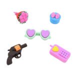 Mix Design Set Fancy Colorful Erasers ?Stylish School Supplies for Children's Gifts (1 Set)