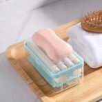 2-IN-1 PORTABLE SOAP DISH & SOAP DISPENSER WITH ROLLER AND DRAIN HOLES, MULTIFUNCTIONAL SOAP HOLDER FOAMING SOAP BAR BOX FOR HOME, KITCHEN, BATHROOM - Image 3