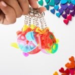 Compact Silicone Pop it Keychain Toy Birthday Return Gift of Child Portable Bubble Popping Fun Stress Relief Fidget Toy (mix design 1 Pc) - Image 3
