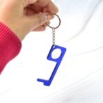 Metal Key Shape Keychain & Door Opener Tool (1 Pc) | No-Touch Hand Tool | Non-Contact Safety Key for Door Handles & Buttons - Image 2