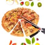 Stainless Steel Pizza Cutter Scissors Plastic Handle with Removable Spatula - Image 2