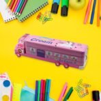 Double Decker Magic Truck Pencil Case ?Multi-Level Metal Compass Box with Movable Wheels, Fun Stationery for Kids (Mix Designs) - Image 4