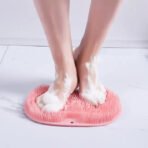 SILICONE BATH MASSAGE CUSHION WITH SUCTION CUP, SHOWER FOOT SCUBBER BRUSH FOOT BATH MAT SCRUBBER, ANTI-SLIP EXFOLIATING DEAD SKIN MASSAGE PAD LAZY WASH FEET BATHROOM MAT - Image 3