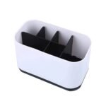6-Compartment Multi-Purpose Organizer Toothbrush Holder Stand ? Versatile Plastic Caddy for Bathroom, Office, and Home Storage