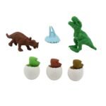 Dinosaur Puzzle Eraser Set (5-Pack) | Mini 3D Dino & Egg Shaped Desk Toys | Classroom Prizes, Party Favors & Kids' School Stationery