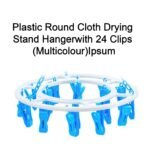 Round Plastic Cloth Drying Stand Hanger with 24 Clips Multicolor - Image 2