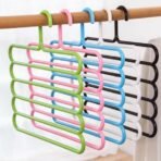 5-in-1 Multipurpose Assorted Plastic Hanger (5-Layer): Durable and Space-Saving Closet Organizer for Clothes & Accessories - Image 3