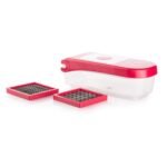 Plastic Chopper Vegetable and Fruit Cutter, Red