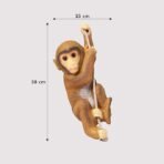 Cute Hanging Monkey Figurine on Rope - Whimsical Climbing Jungle Animal Statue - Resin Indoor/Outdoor Garden, Patio & Tree Decor - Image 4