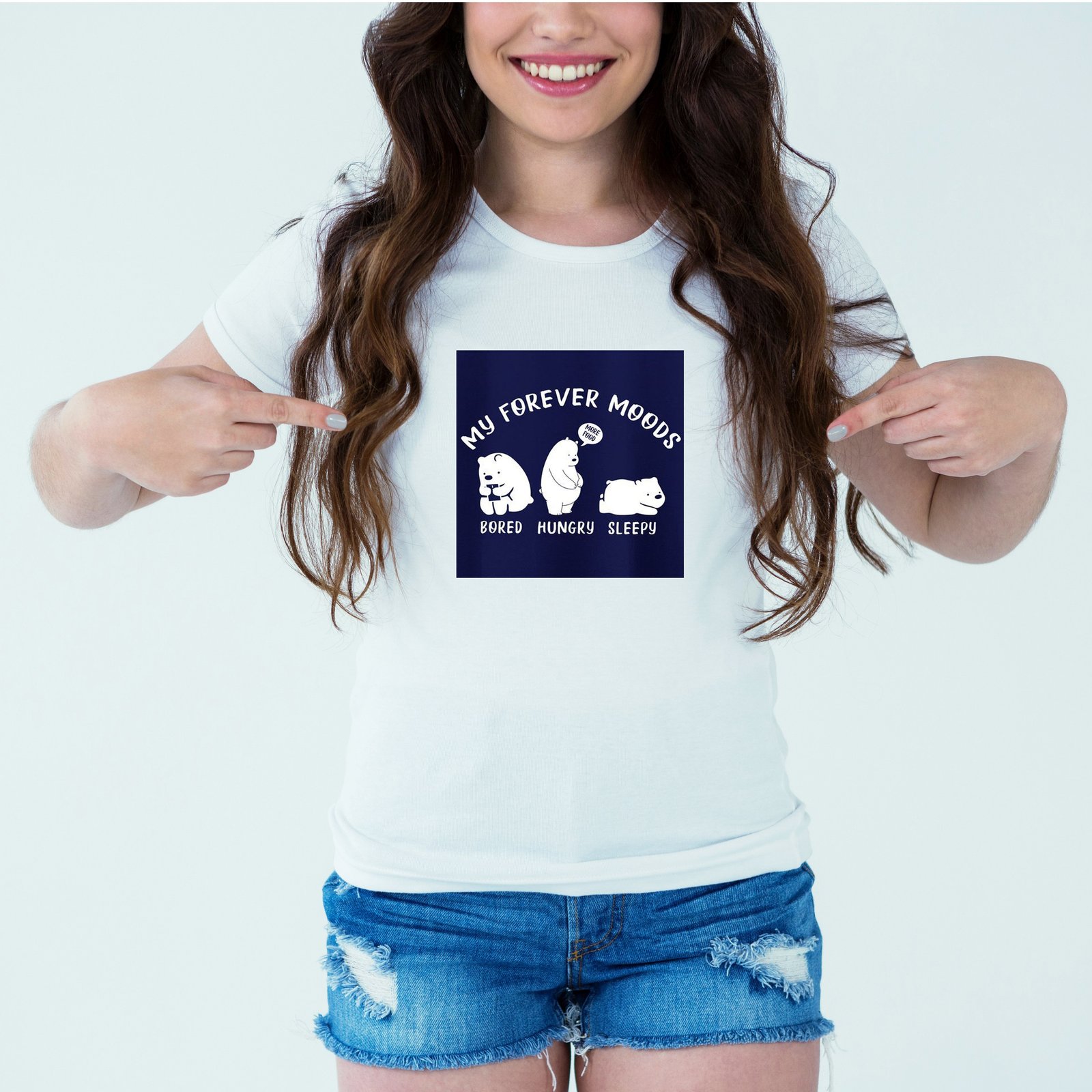 Mockup-Girl-myforevermoods.jpg Designer Printed T-Shirt :: Design type - My Forever Moods - Cloth type : Polyester - Image 1