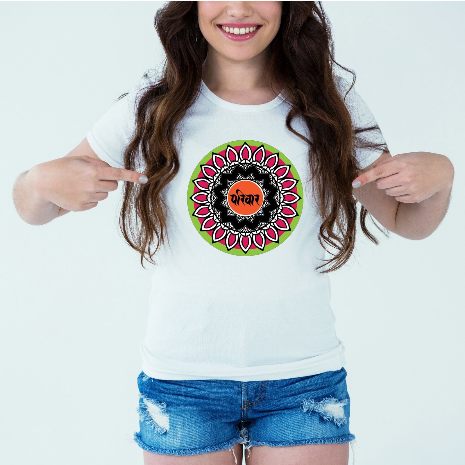 Mockup-Girl-pariover.jpg Designer Printed T-Shirt :: Design type - Pariover - Cloth type : Cotton - Image 1
