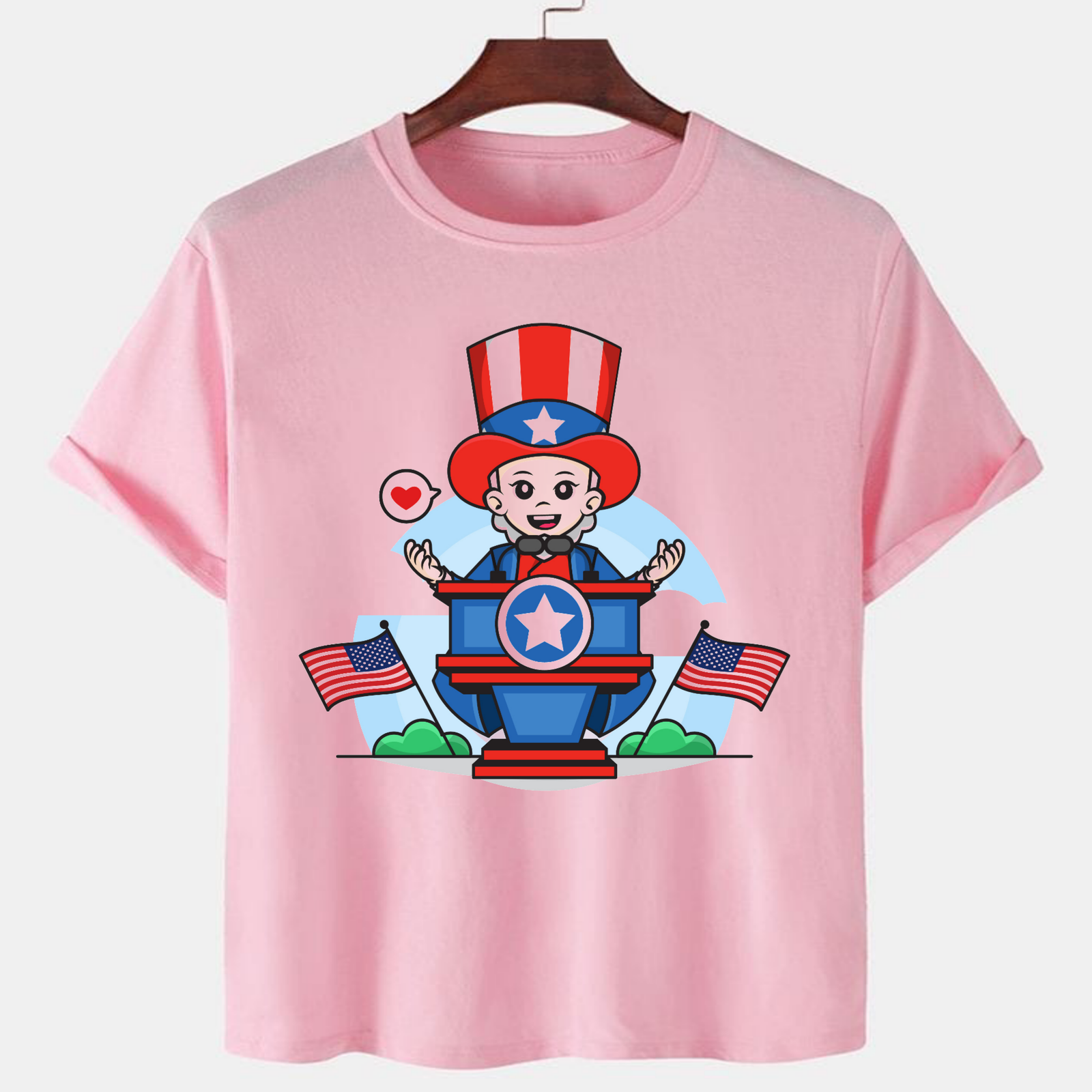 PNK-CTN-A-003.png Pink Unisex Polyster Premium Quality Designer Printed T-Shirt - Image 1