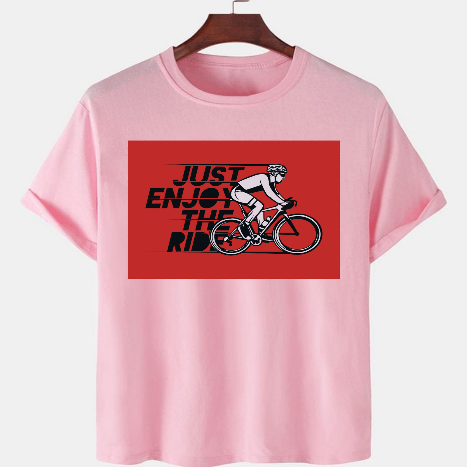 PNK-CTN-D-006.png Pink Unisex Polyster Premium Quality Designer Printed T-Shirt - Image 1
