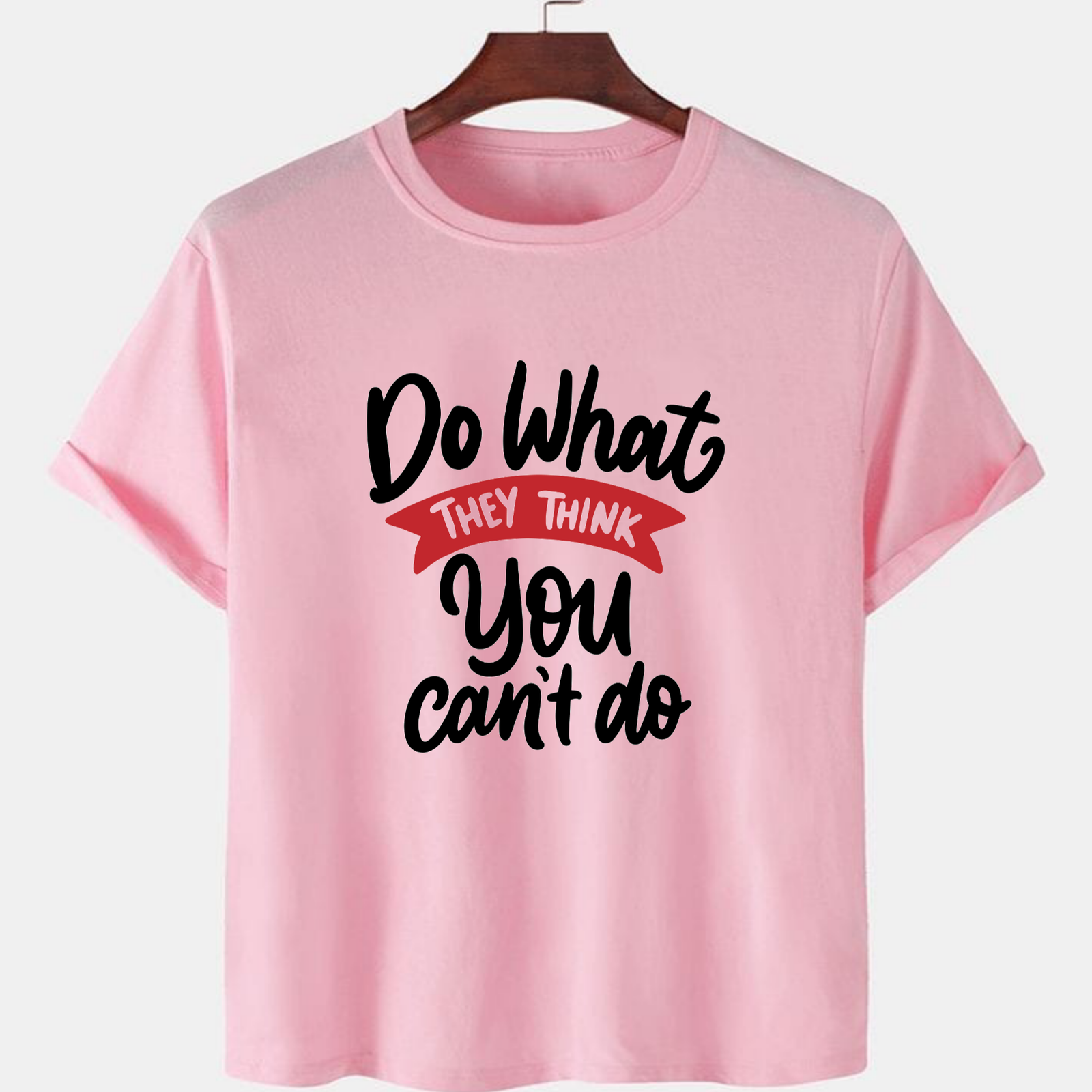 PNK-CTN-D-007.png Pink Unisex Polyster Premium Quality Designer Printed T-Shirt - Image 1