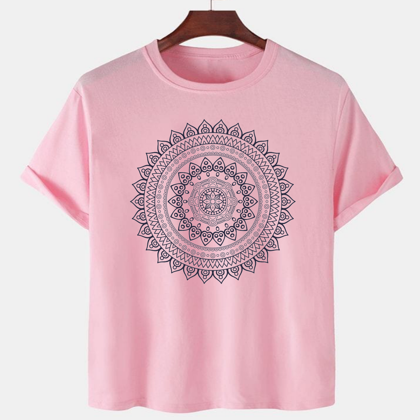 PNK-CTN-F-004.png Pink Unisex Polyster Premium Quality Designer Printed T-Shirt - Image 1