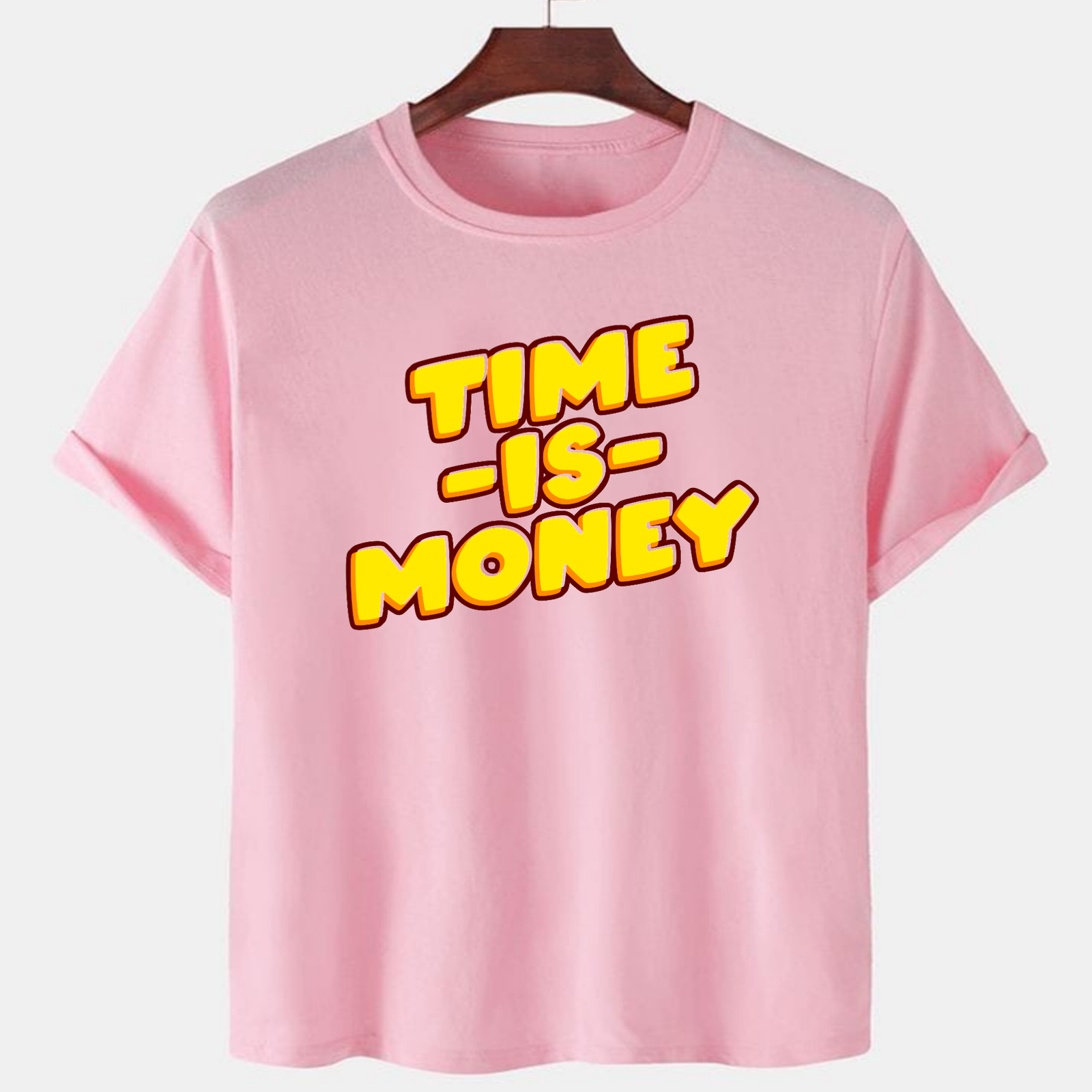 PNK-CTN-H-002.png Pink Unisex Cotton Premium Quality Designer Printed T-Shirt - Image 1