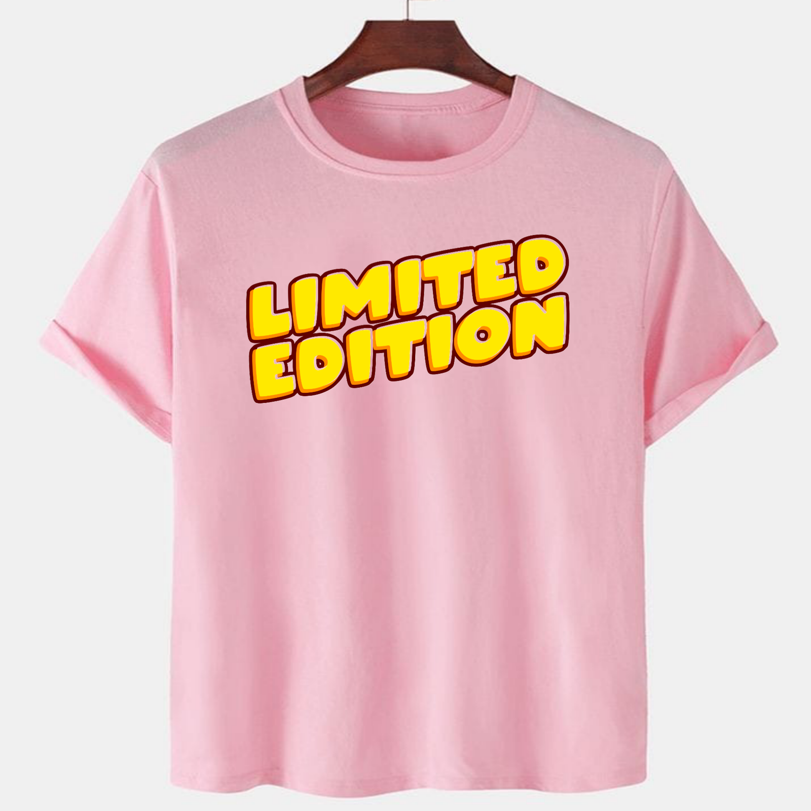 PNK-CTN-H-003.png Pink Unisex Cotton Premium Quality Designer Printed T-Shirt - Image 1