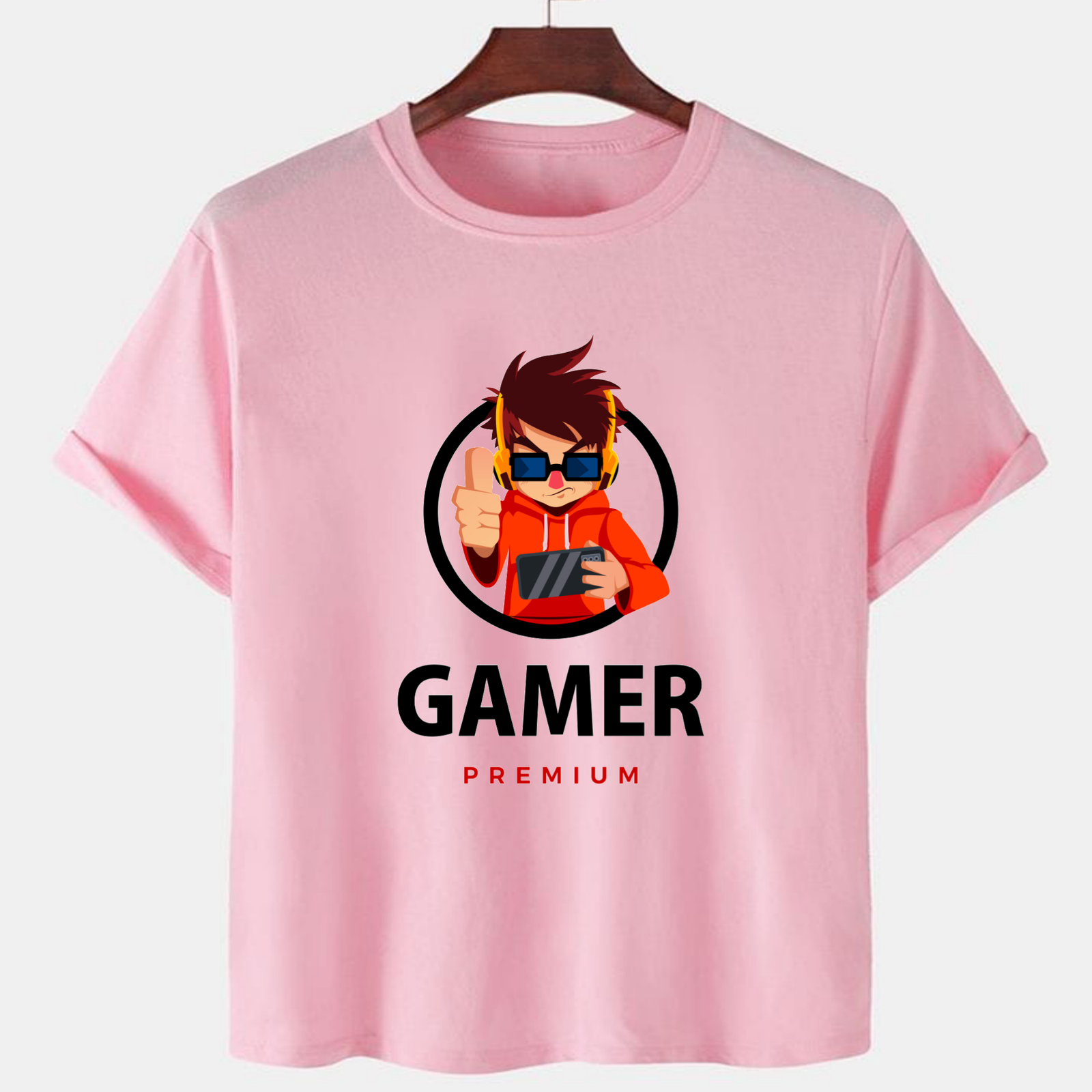 PNK-CTN-H-009.png Pink Unisex Polyster Premium Quality Designer Printed T-Shirt - Image 1