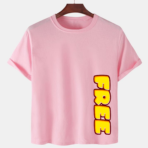 Pink Unisex Polyster Premium Quality Designer Printed T-Shirt