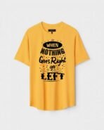 Yellow Unisex Polyster Regular Fit Printed Round Neck T-Shirt