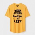Yellow Unisex Cotton Regular Fit Printed Round Neck T-Shirt