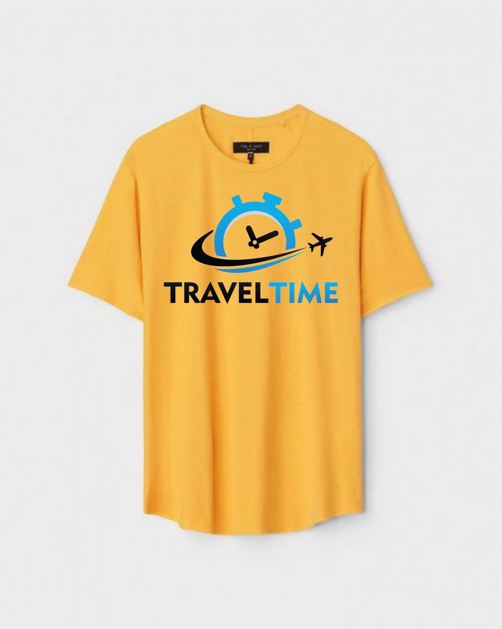 YLW-CTN-A-002-scaled-1.jpg Yellow Unisex Cotton Regular Fit Printed Round Neck T-Shirt - Image 1