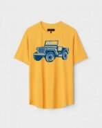 Yellow Unisex Polyster Regular Fit Printed Round Neck T-Shirt