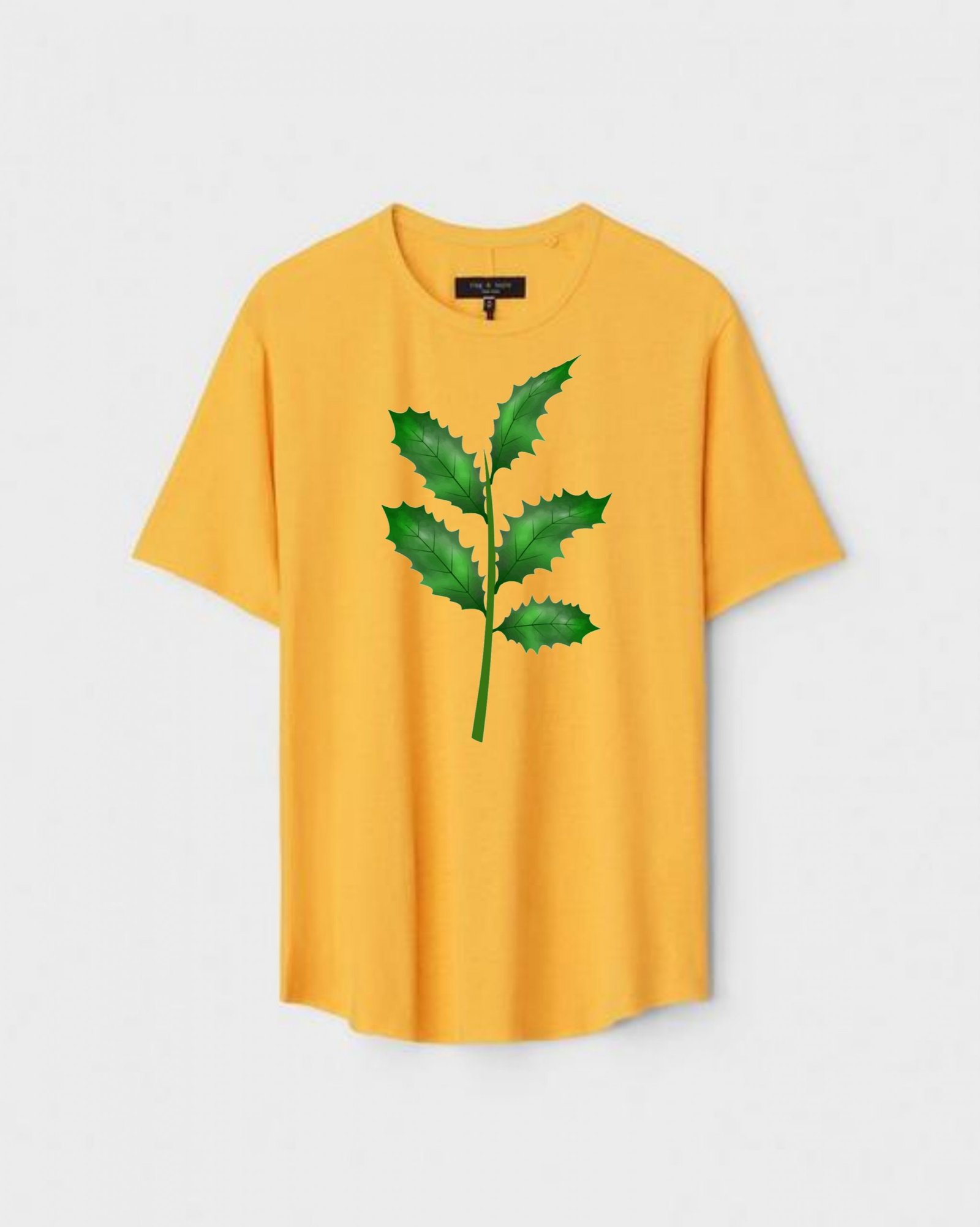 YLW-CTN-B-001-scaled-1.jpg Yellow Unisex Polyster Regular Fit Printed Round Neck T-Shirt - Image 1