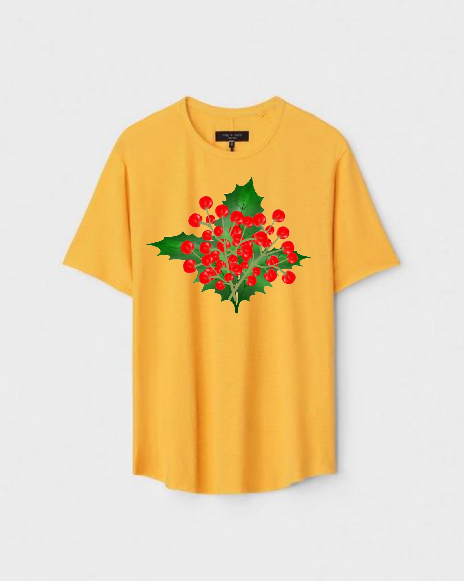 YLW-CTN-B-002-scaled-1.jpg Yellow Unisex Cotton Regular Fit Printed Round Neck T-Shirt - Image 1