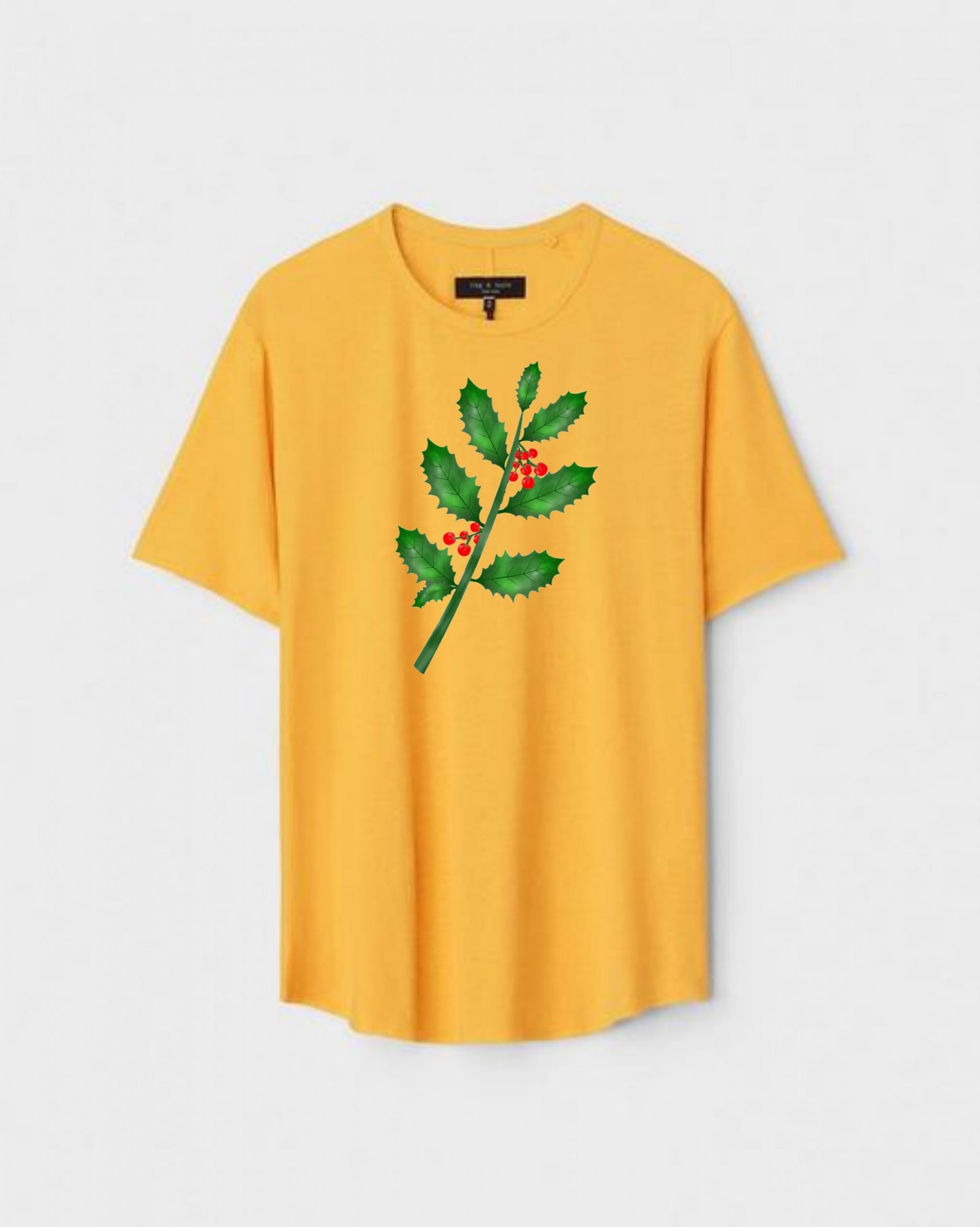 YLW-CTN-B-005-scaled-1.jpg Yellow Unisex DOT KNIT Regular Fit Printed Round Neck T-Shirt - Image 1