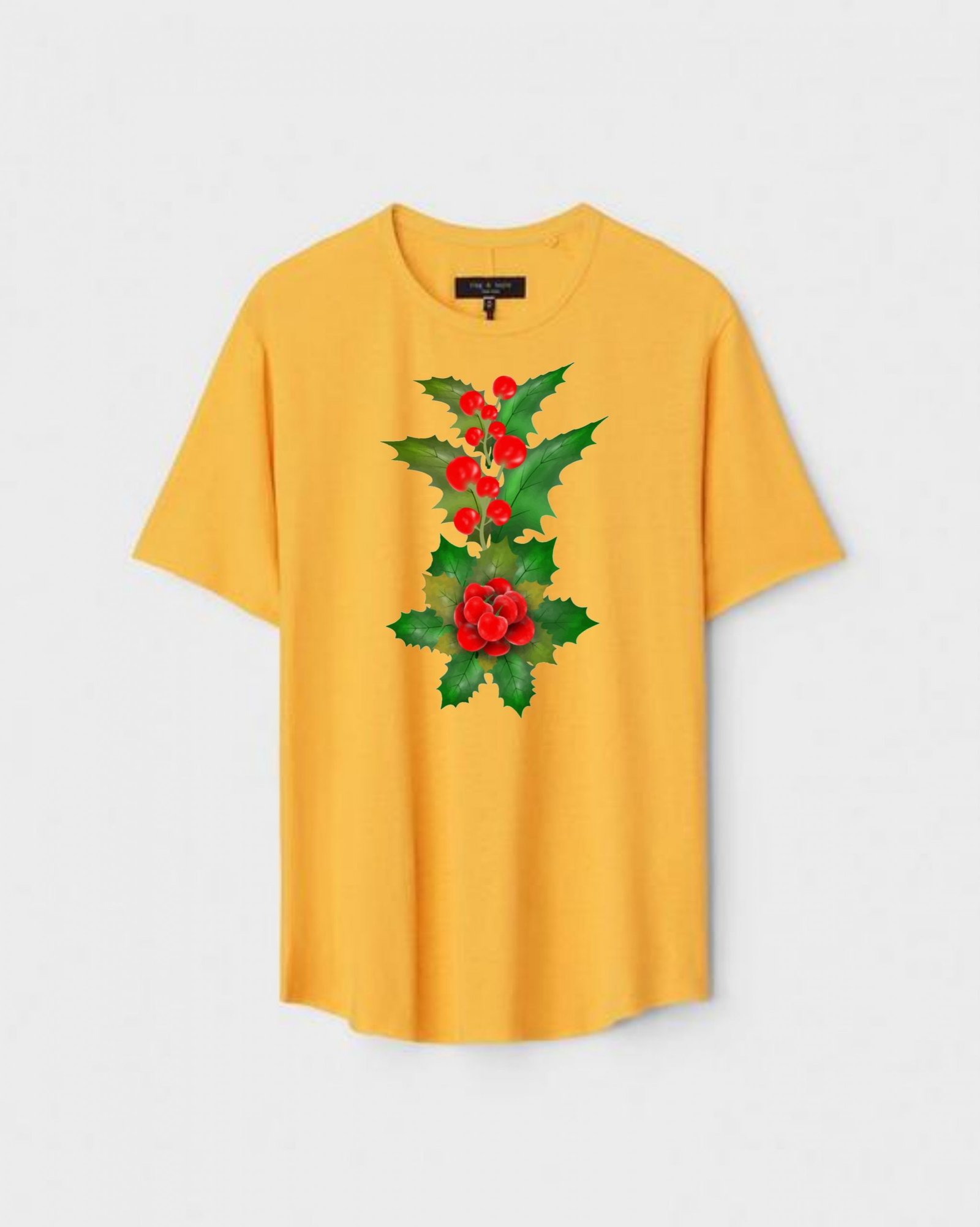 YLW-CTN-B-007-scaled-1.jpg Yellow Unisex DOT KNIT Regular Fit Printed Round Neck T-Shirt - Image 1