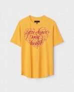 Yellow Unisex Polyster Regular Fit Printed Round Neck T-Shirt