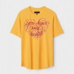 Yellow Unisex Cotton Regular Fit Printed Round Neck T-Shirt
