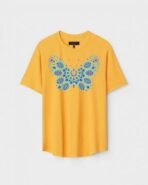 Yellow Unisex Cotton Regular Fit Printed Round Neck T-Shirt