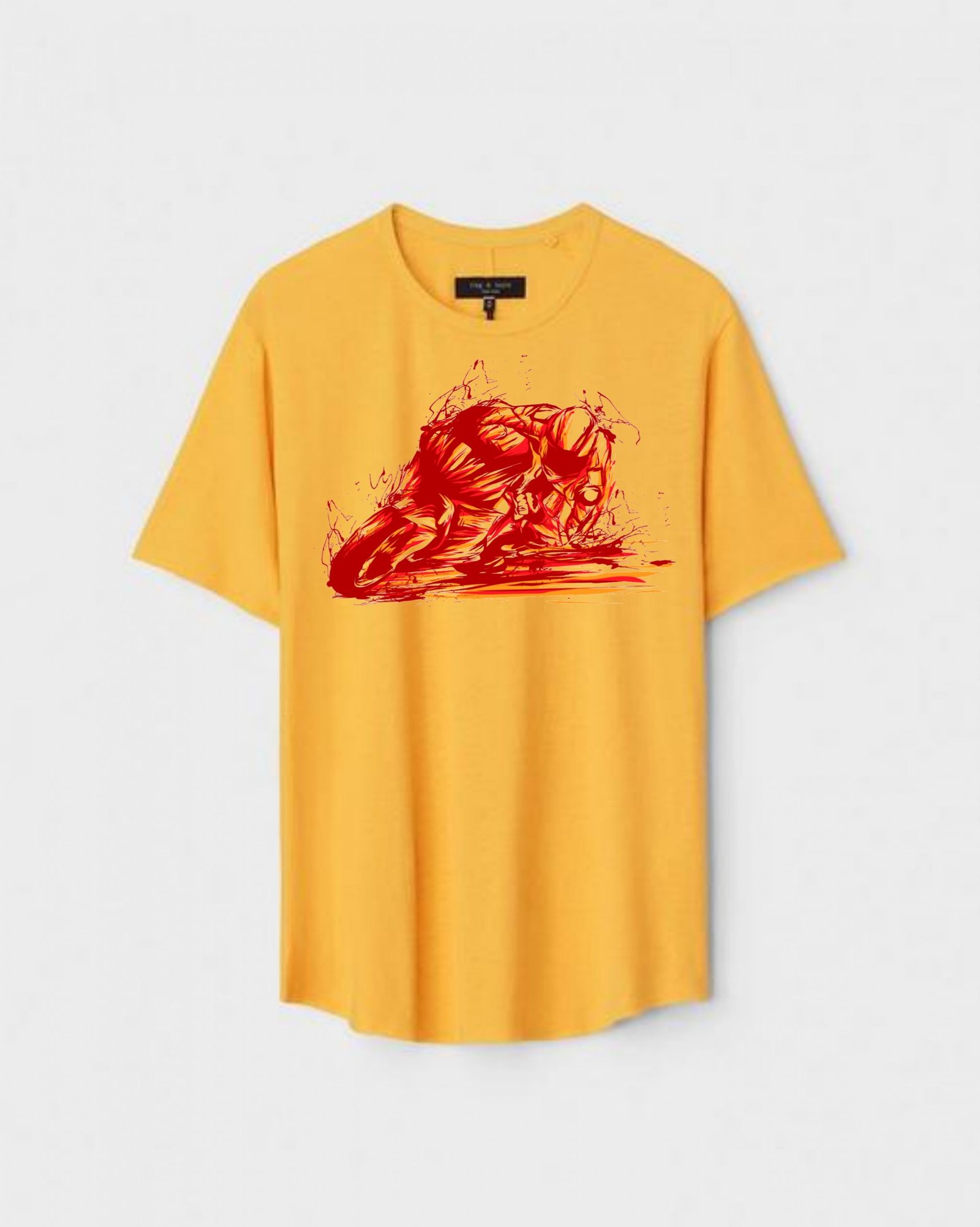 YLW-CTN-C-006-scaled-1.jpg Yellow Unisex Cotton Regular Fit Printed Round Neck T-Shirt - Image 1