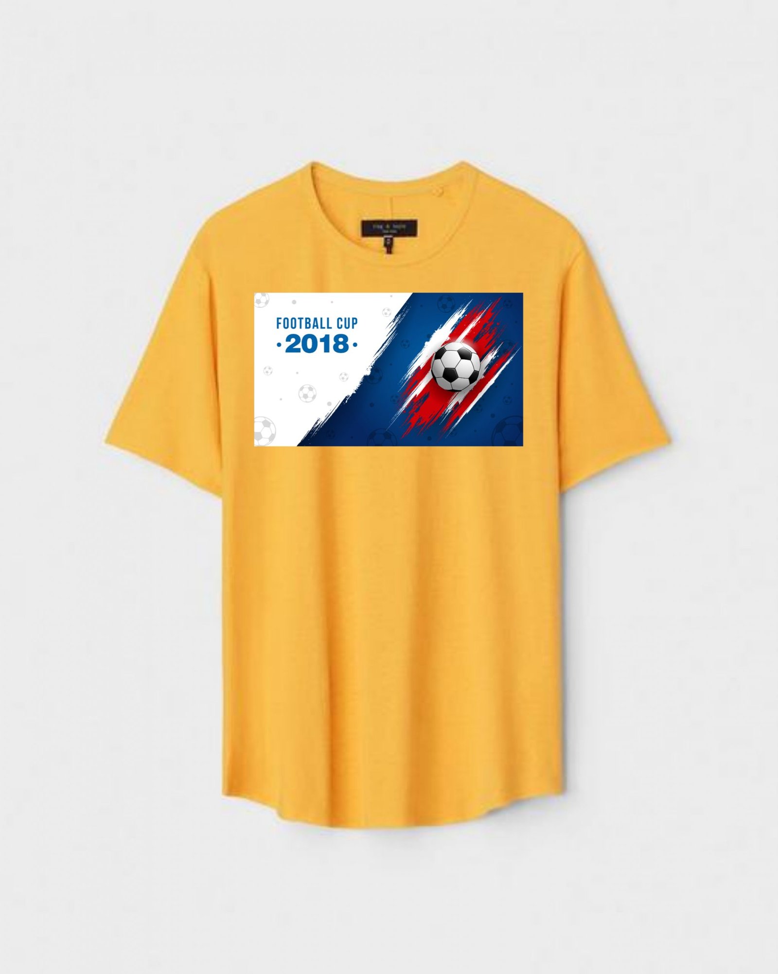 YLW-CTN-D-003-scaled-1.jpg Yellow Unisex Polyster Regular Fit Printed Round Neck T-Shirt - Image 1