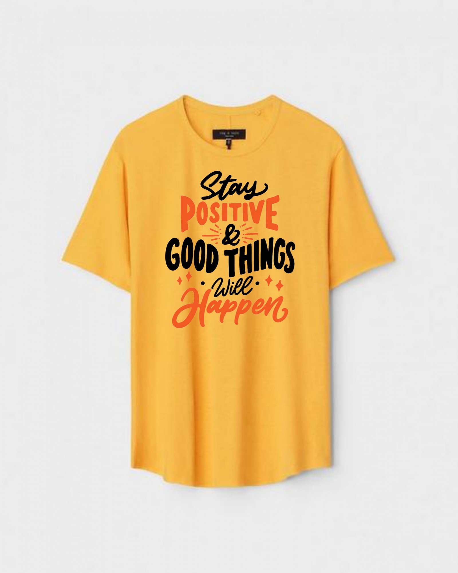 YLW-CTN-D-008-scaled-1.jpg Yellow Unisex DOT KNIT Regular Fit Printed Round Neck T-Shirt - Image 1
