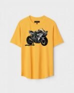 Yellow Unisex Polyster Regular Fit Printed Round Neck T-Shirt