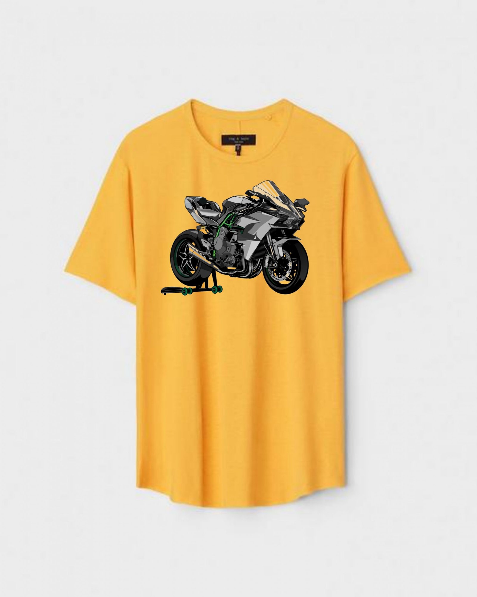 YLW-CTN-E-001-scaled-1.jpg Yellow Unisex Polyster Regular Fit Printed Round Neck T-Shirt - Image 1