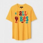 Yellow Unisex Cotton Regular Fit Printed Round Neck T-Shirt
