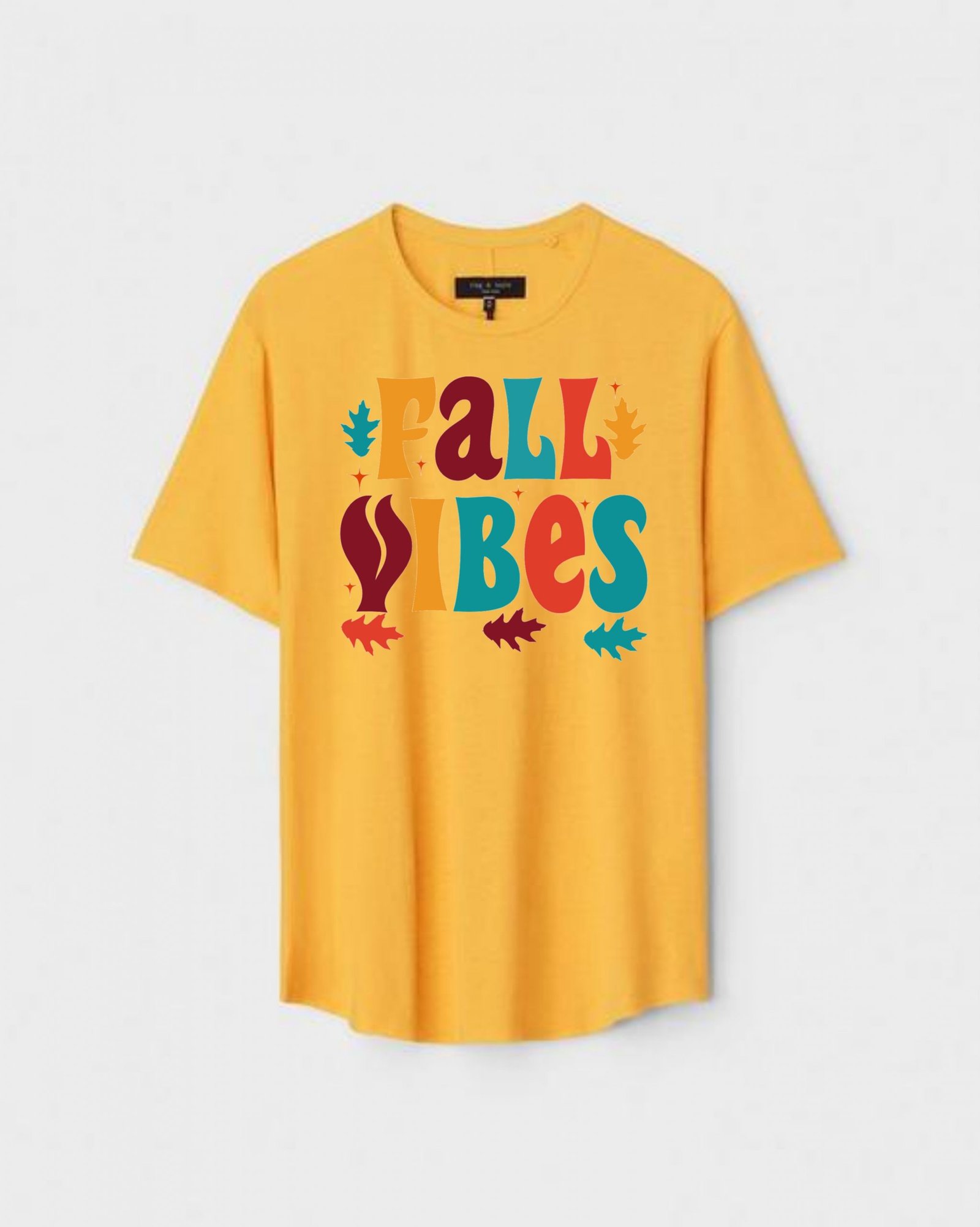 YLW-CTN-E-007-scaled-1.jpg Yellow Unisex Cotton Regular Fit Printed Round Neck T-Shirt - Image 1