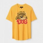 Yellow Unisex Cotton Regular Fit Printed Round Neck T-Shirt