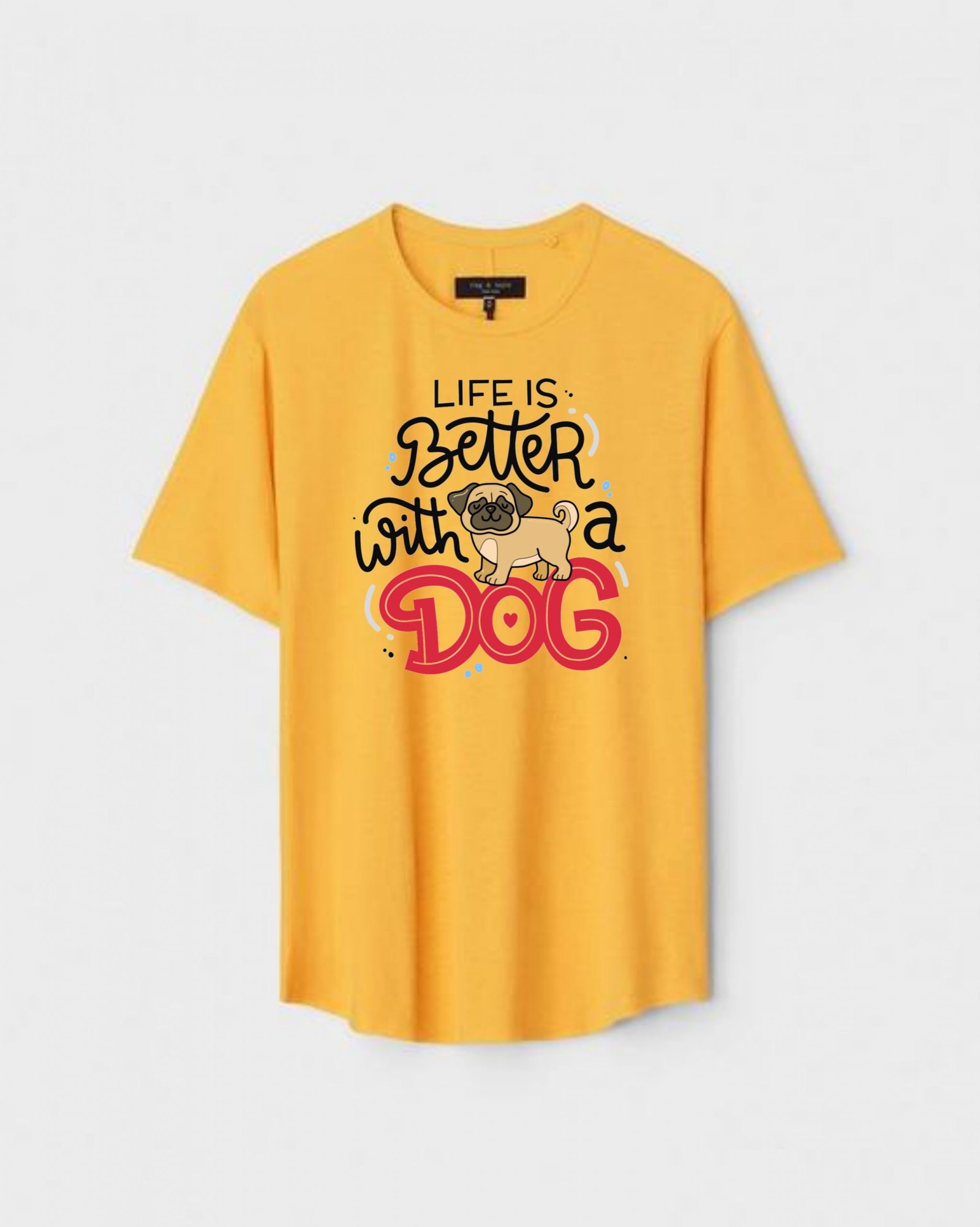 YLW-CTN-E-008-scaled-1.jpg Yellow Unisex Cotton Regular Fit Printed Round Neck T-Shirt - Image 1