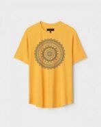 Yellow Unisex Polyster Regular Fit Printed Round Neck T-Shirt