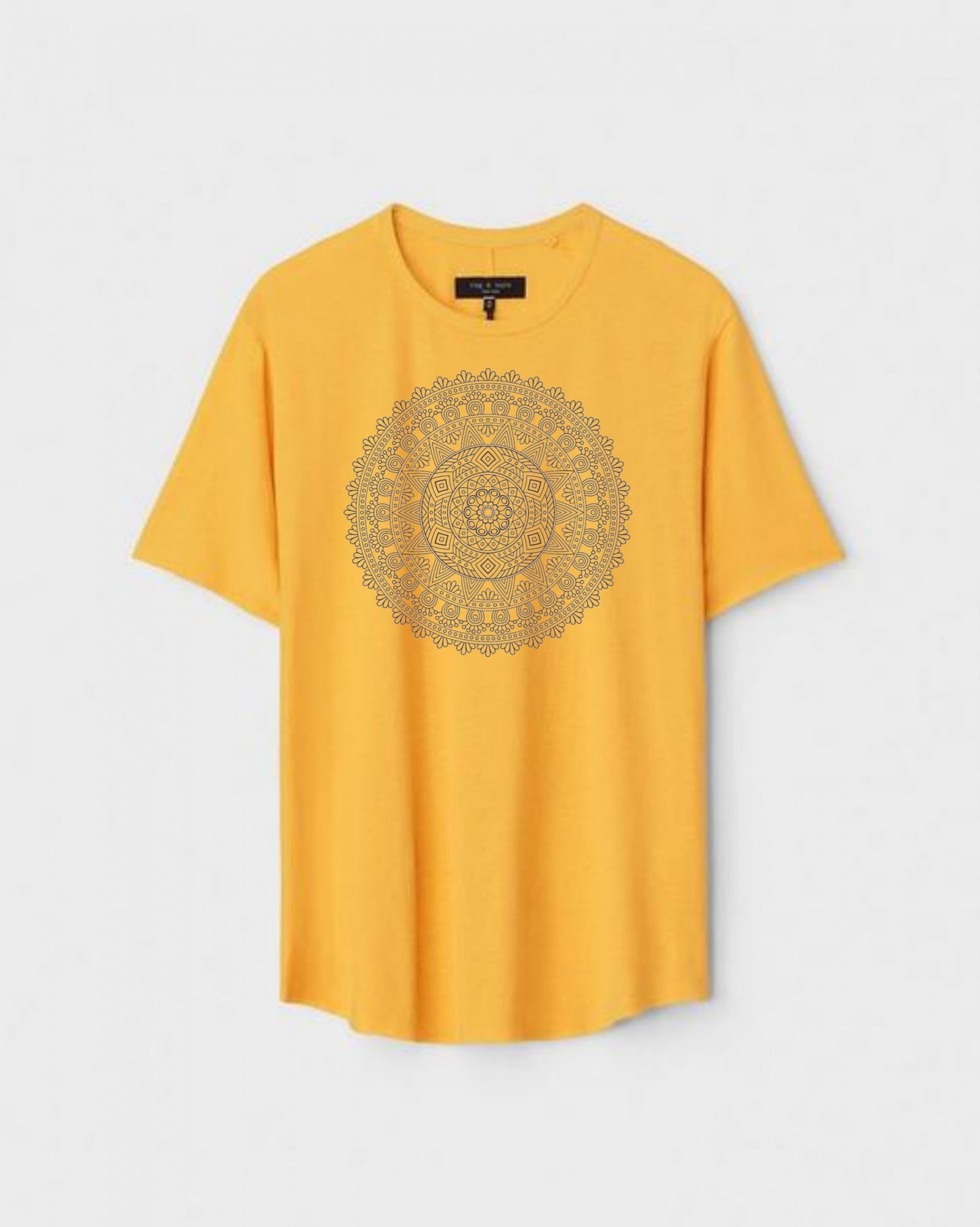 YLW-CTN-F-005-scaled-1.jpg Yellow Unisex Polyster Regular Fit Printed Round Neck T-Shirt - Image 1