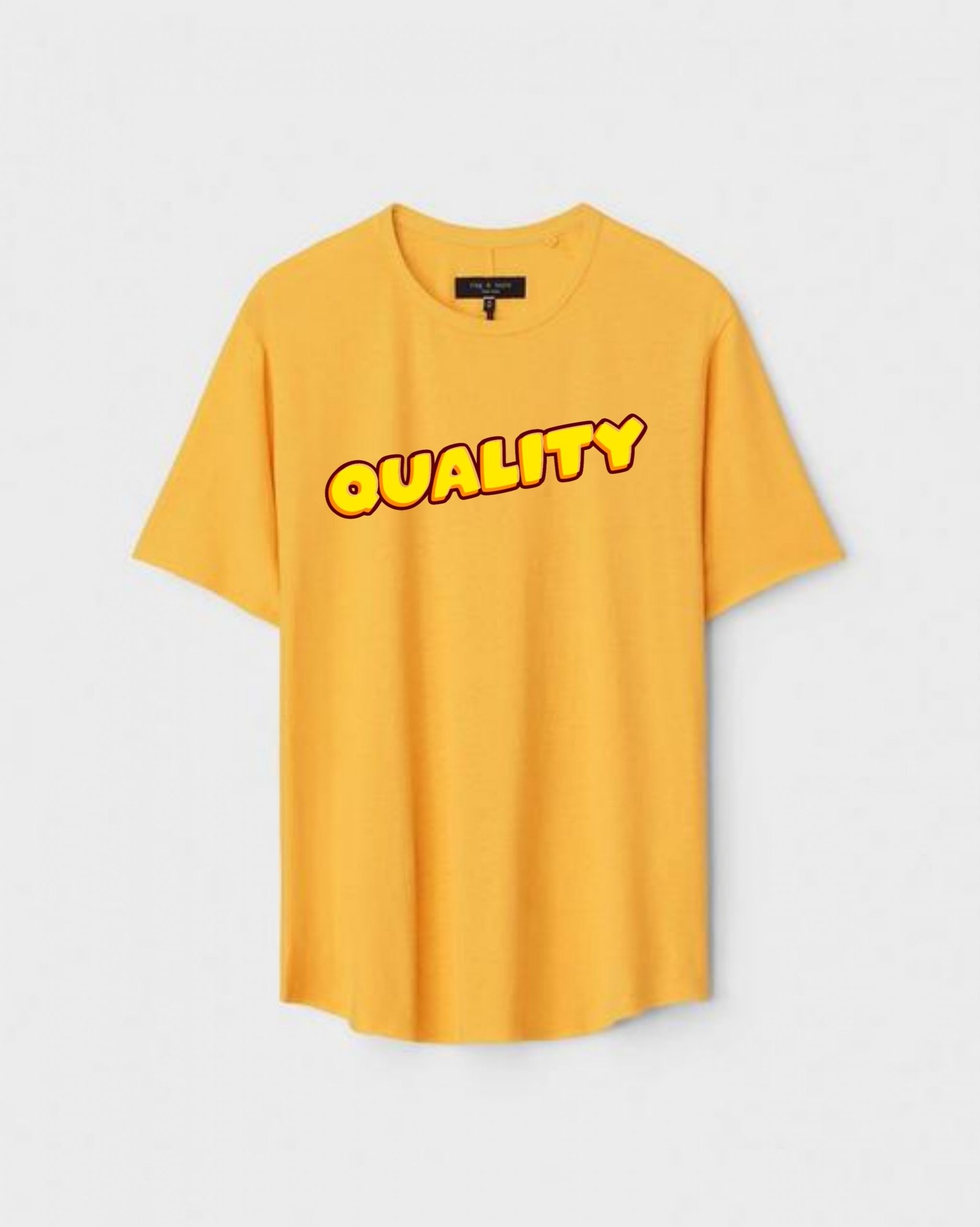 YLW-CTN-G-005-scaled-1.jpg Yellow Unisex Polyster Regular Fit Printed Round Neck T-Shirt - Image 1