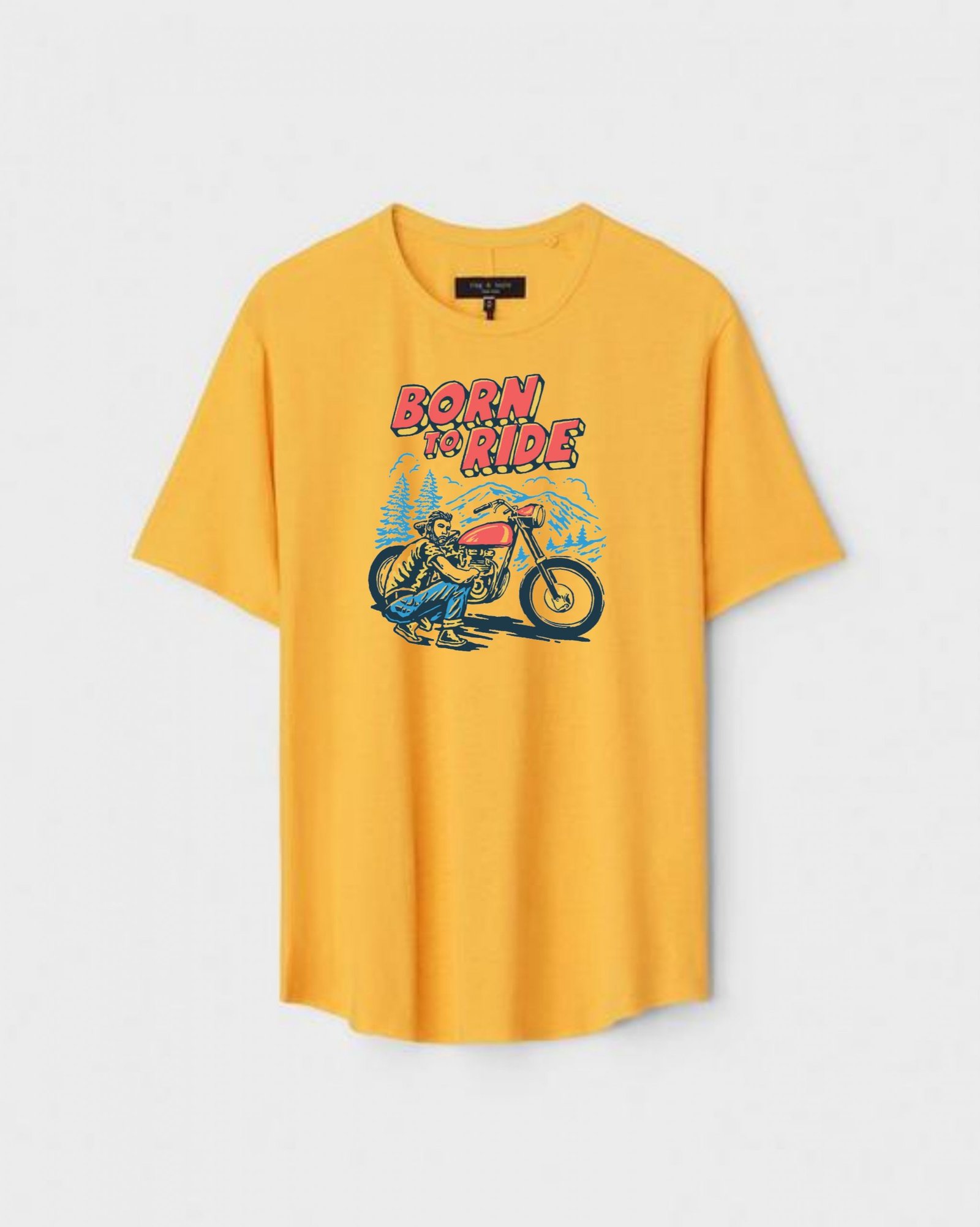 YLW-CTN-G-008-scaled-1.jpg Yellow Unisex Polyster Regular Fit Printed Round Neck T-Shirt - Image 1
