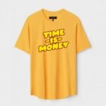 Yellow Unisex DOT KNIT Regular Fit Printed Round Neck T-Shirt