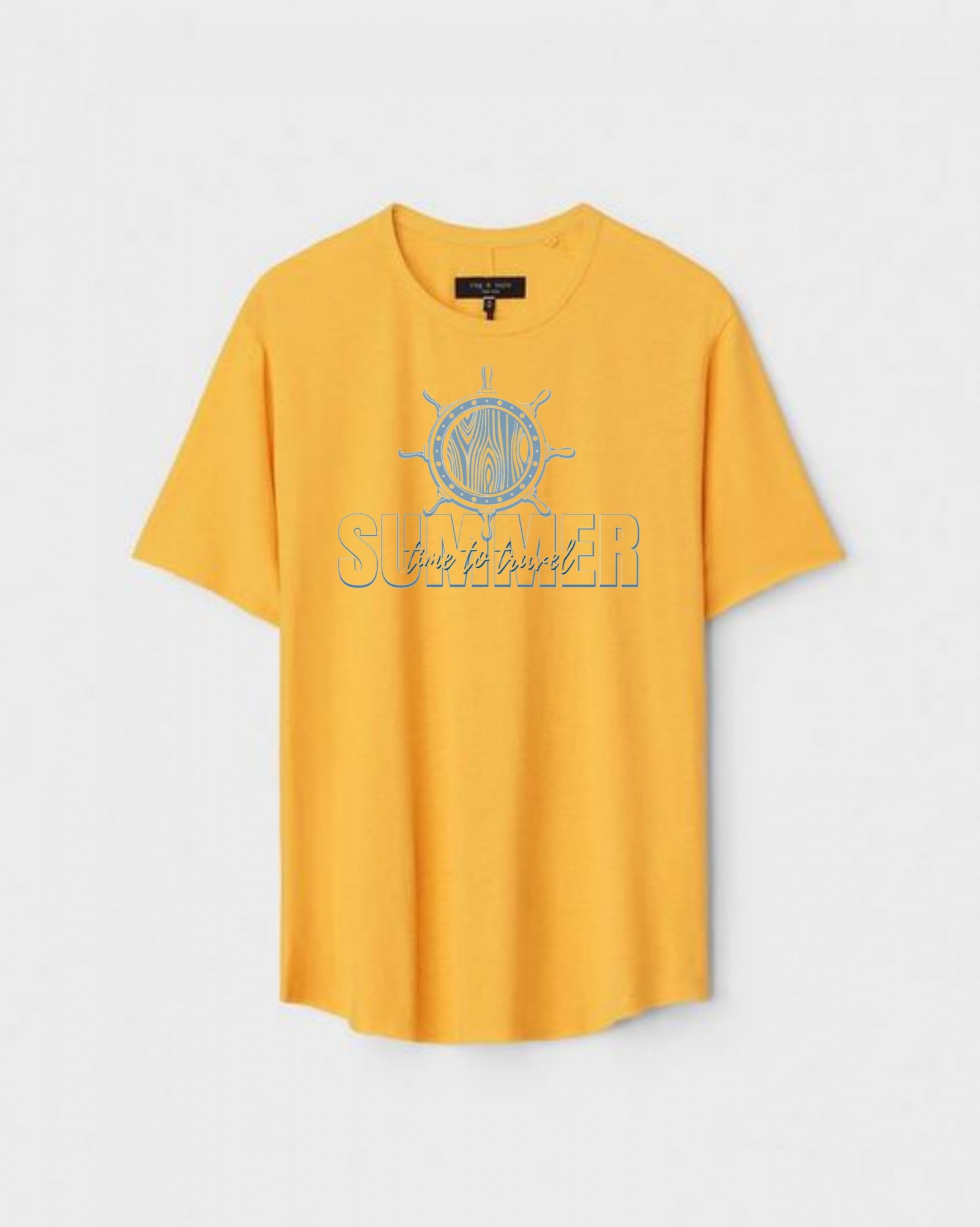 YLW-CTN-H-005-scaled-1.jpg Yellow Unisex DOT KNIT Regular Fit Printed Round Neck T-Shirt - Image 1